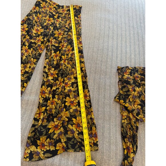 Free People Love Letter Set With Long Sleeve Crop Top - Black/Yellow Boho Style - Picture 14 of 16